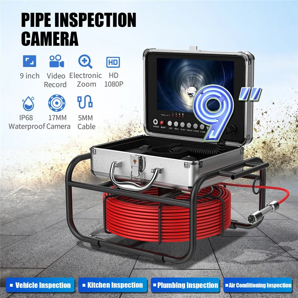 Pipe Inspection Camera with 9inch16GB DVR