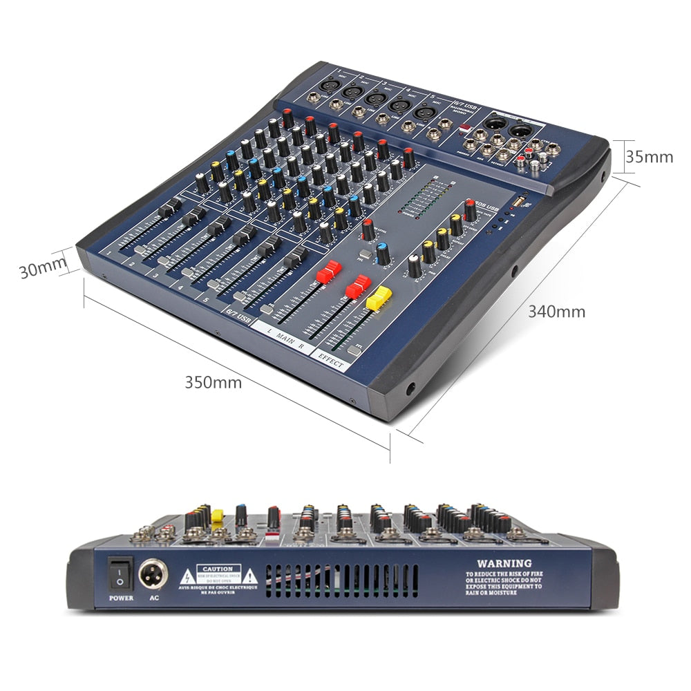 XTUGA Professional 7 Channel Audio Mixer Sound Table