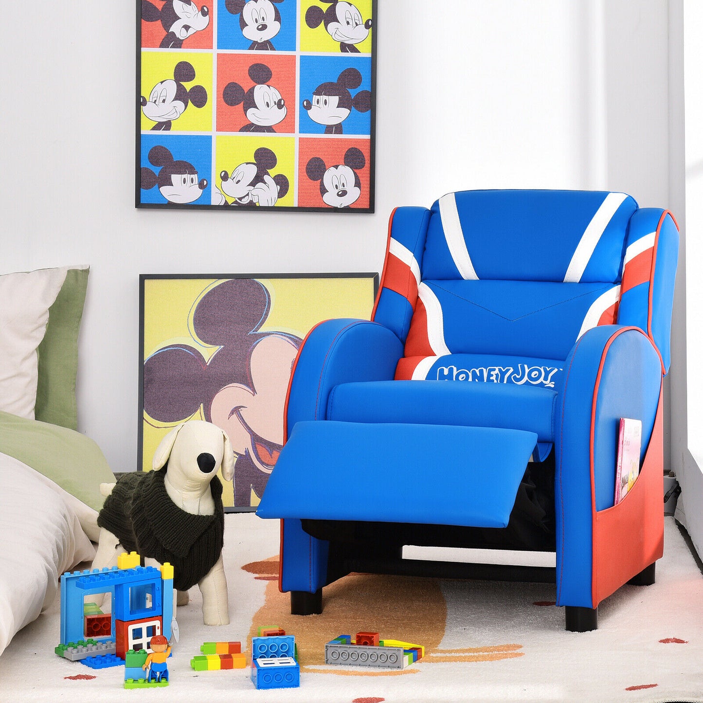 Costway Kids Recliner Gaming Chair with Side Pockets