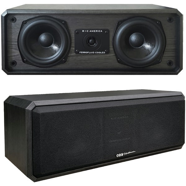 BIC America DV52CLRB Venturi DV52CLR 3-Driver Indoor 2-Way Center Channel Speaker, 125 Watts, Black