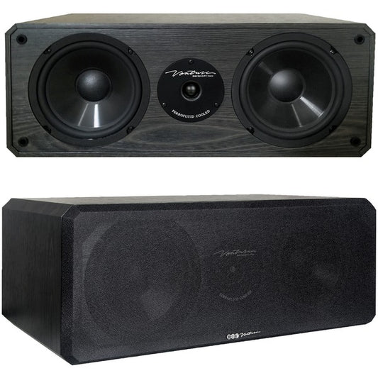 BIC America DV62CLR-S Venturi DV62CLR-S 3-Driver Indoor 2-Way Center Channel Speaker, 175 Watts, Black