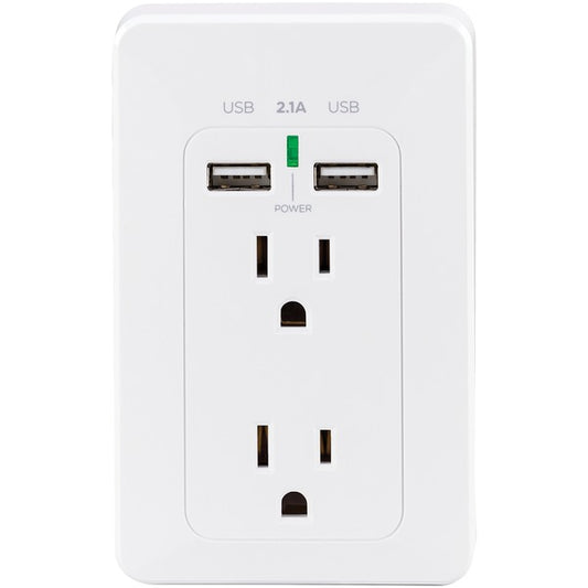 CyberPower ONA18HO007 ONN 2-Outlet Wall-Mount USB Charger