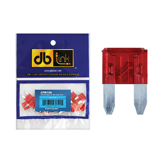 DB Link ATM10A ATM Mini Fuses, 25 Pack (10 Amps)