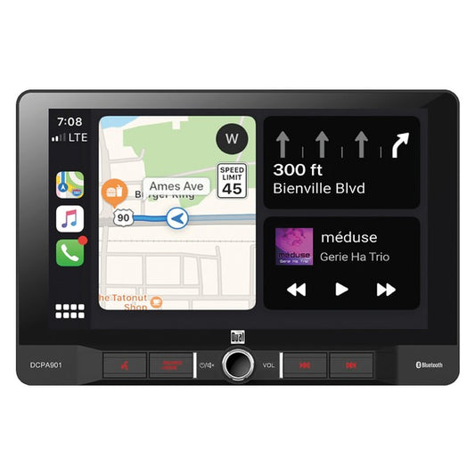 Dual DCPA901 9-Inch Single-DIN In-Dash Digital Media Receiver with Bluetooth, Android Auto and Wired Apple CarPlay