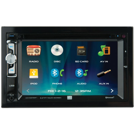 Dual XDVD276BT XDVD276BT Double-DIN 6.2-In. DVD/CD Receiver with Bluetooth