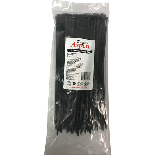 Eagle Aspen 500233 Temperature-Rated Cable Ties, 100 pk (Black, 11")