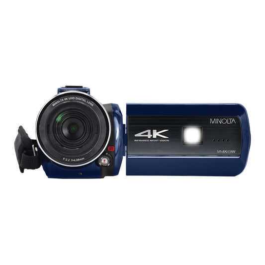 Minolta MN4K40NV-BL MN4K40NV 4K Ultra HD 16x Digital Zoom IR Night Vision Video Camcorder (Blue)