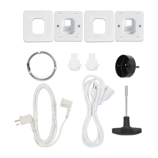 Helios HS-PWRLOC01 Single-Outlet Power Relocation Kit for TV Installation, HS-PWRLOC01