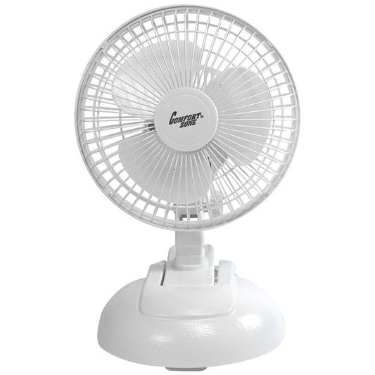 Comfort Zone CZ6XMWT 6" 2-in-1 Combo Clip-on & Desk Style Fan
