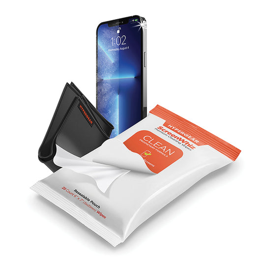 HyperGear 15658 ScreenWhiz 8-Piece Pro-Tech Screen Cleaning Wipes and Cloth Kits POP Display