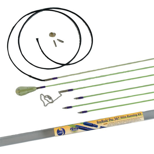 Labor Saving Devices 81-700 36-Ft. RoyRods Pro FiberFuse Quick-Connect Wire-Running Rod Kit