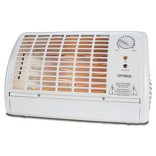 Optimus H-2210WH H-2210 1,320-Watt Portable Fan-Forced Radiant Heater with Thermostat (White)