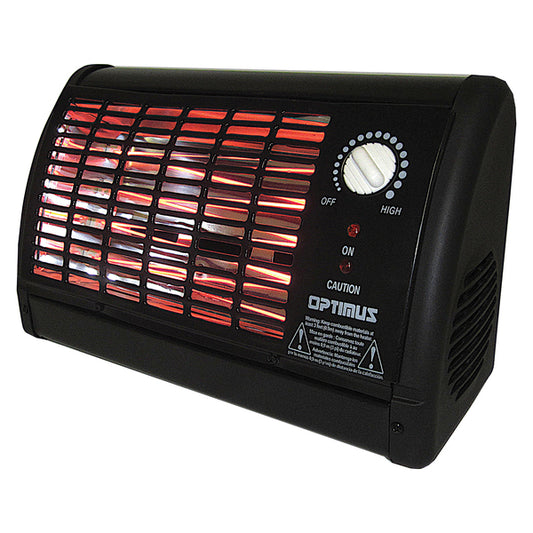Optimus H-2218BK H-2210 1,320-Watt Portable Fan-Forced Radiant Heater with Thermostat (Black)