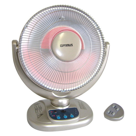 Optimus H-4438 H-4438 2-Setting 1,200-Watt-Max 14-In. Portable Oscillating Radiant Dish Heater with Remote