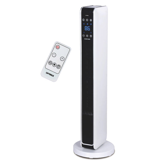 Optimus H-7329 H-7329 2-Setting 1,500-Watt-Max 29-In. Oscillating Ceramic Tower Heater with Remote