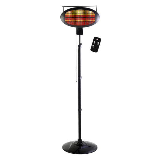 Optimus PHP-1300DIR PHP-1500DIR 3-Setting 1,500-Watt-Max Garage-Outdoor Floor-Standing Infrared Halogen Patio Heater with Remote