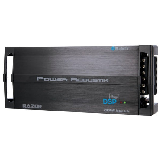 Power Acoustik RZ4-2000DSP Razor Series 2,000-Watt-Max 4-Channel Class D Amp with DSP and Bluetooth