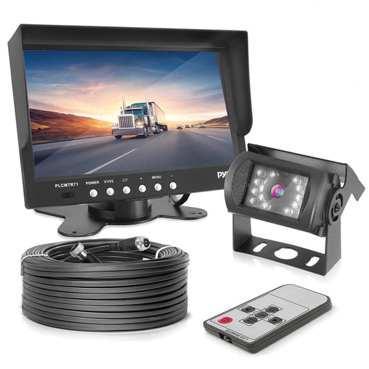 Pyle PLCMTR71 Commercial-Grade Backup Camera System with 7" Monitor and Weatherproof Camera with IR Night Vision