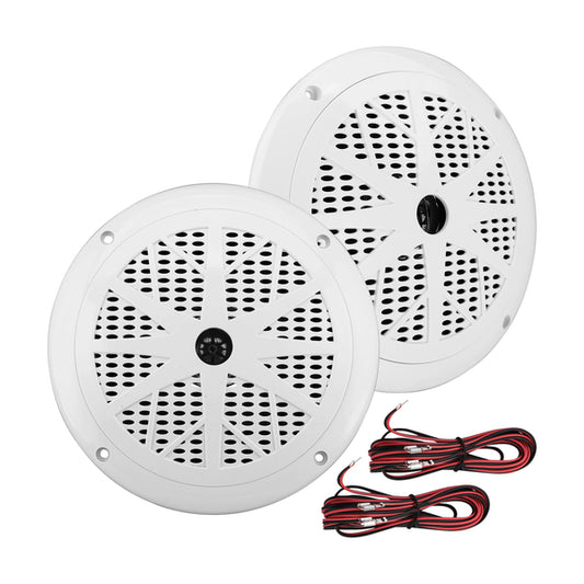 Pyle PLMR61W Hydra Series 6.5-In., 120-Watt 2-Way Marine Speakers, White 2 Pack