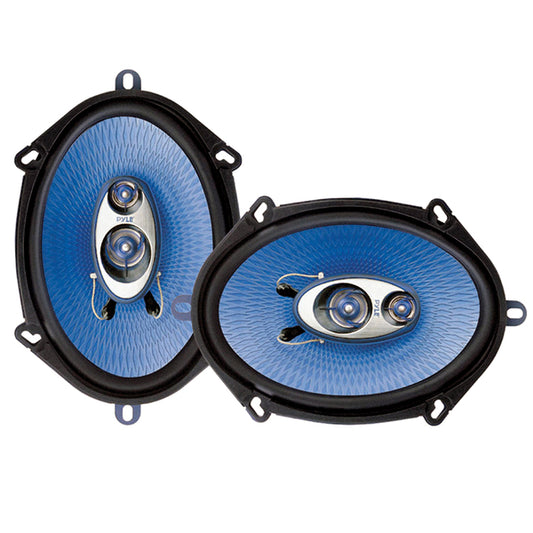 Pyle PL573BL Blue Label 5-Inch x 7-Inch/6-Inch x 8-Inch 300-Watt-Max 3-Way Coaxial Speakers