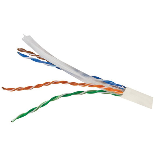 Vericom MBW6U-01444 CAT-6 UTP Solid Riser CMR Cable, 1,000ft (White)