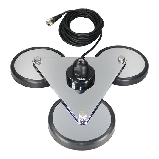 Tram 2692 5-Inch Tri-Magnet CB Antenna Mount with Rubber Boots and 18-Foot RG58A/U Coaxial Cable