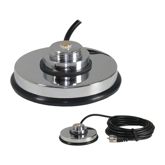 Browning BR-1030-UHF 3-5/8-Inch NMO Magnet Mount with Rubber Boot and Preinstalled UHF PL-259 Connector (Chrome Zinc Housing)