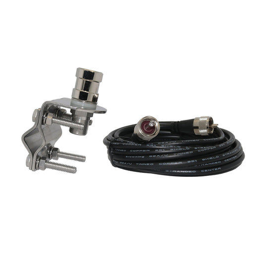 Browning BR-MM-18 Mirror-Mount Kit for CB Antenna with 18-Foot Coaxial Cable and Preinstalled UHF PL-259 Connectors